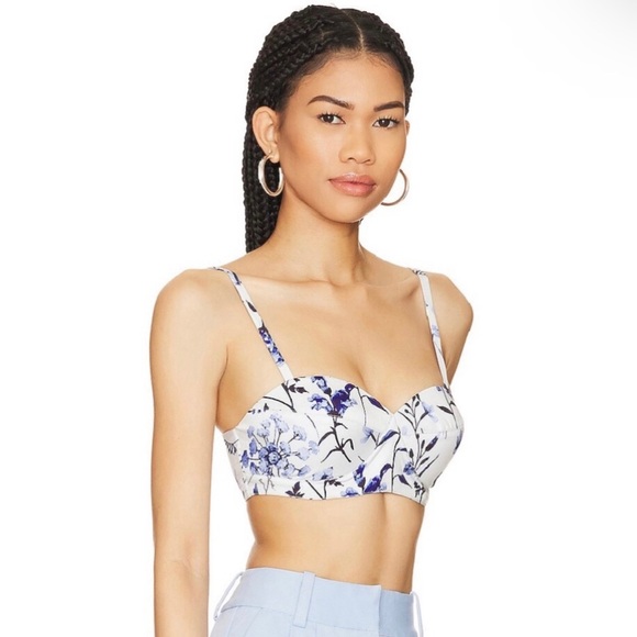 NEW FAVORITE DAUGHTER REVOLVE FLORAL PRINT SATIN BRA TOP - Picture 4 of 8